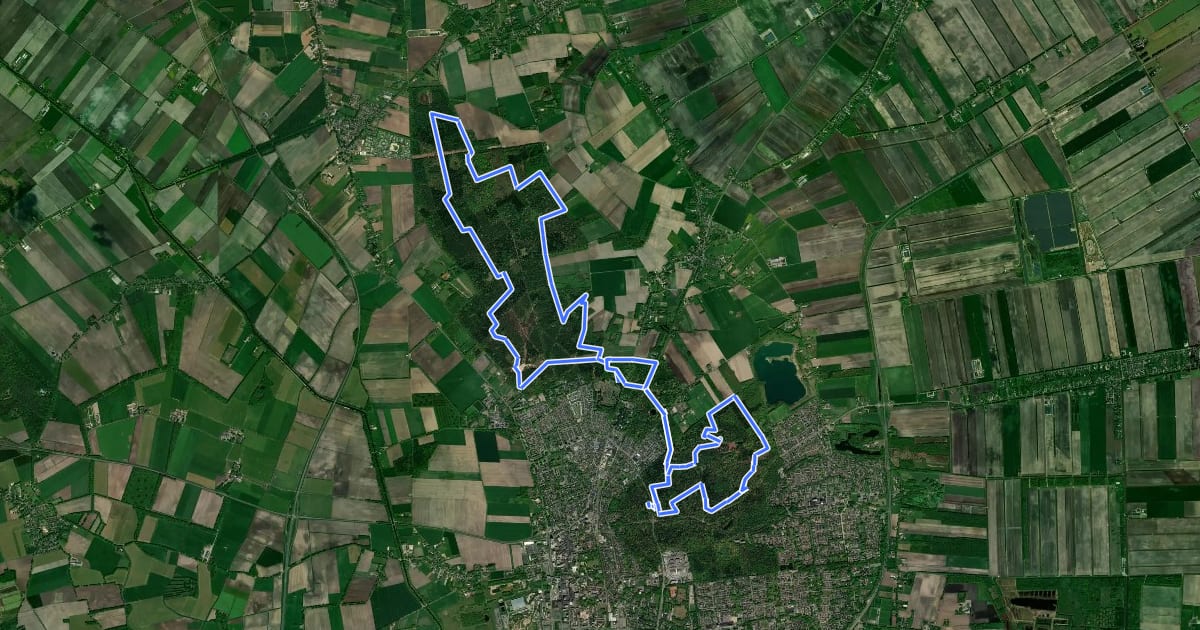 Маршрут MTB-route Emmerdennen/Valterbos на спутниковом снимке
