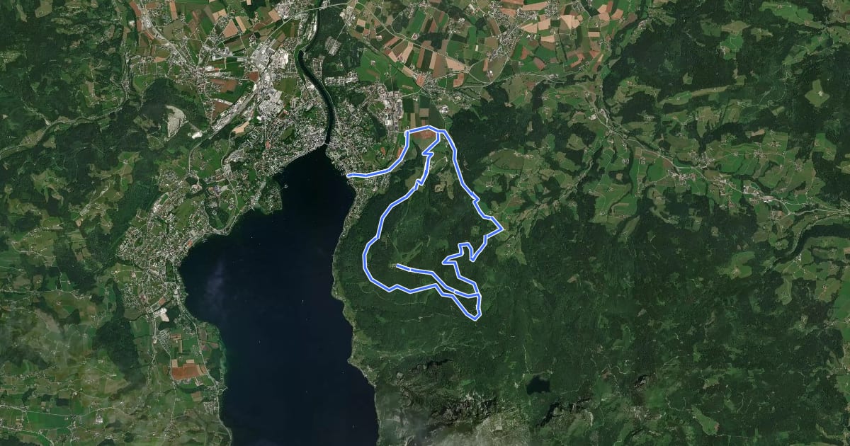 Маршрут MTB route Gmunden - Laudachsee via Mitterweg на спутниковом снимке