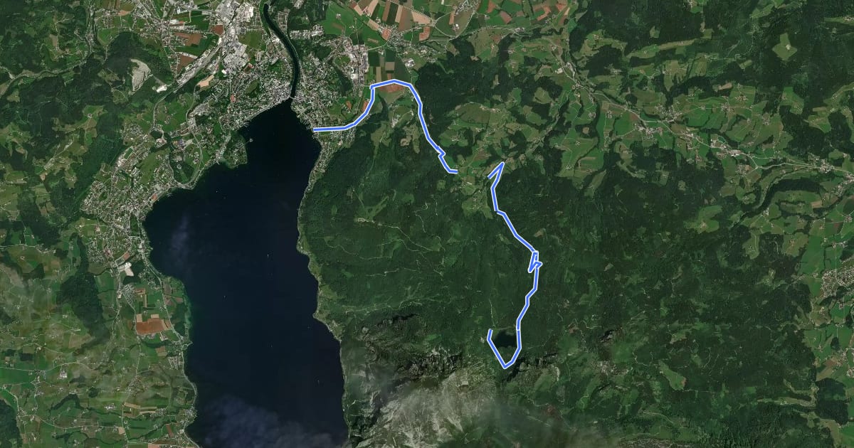Маршрут MTB route Gmunden - Laudachsee via Äußere Laudach на спутниковом снимке