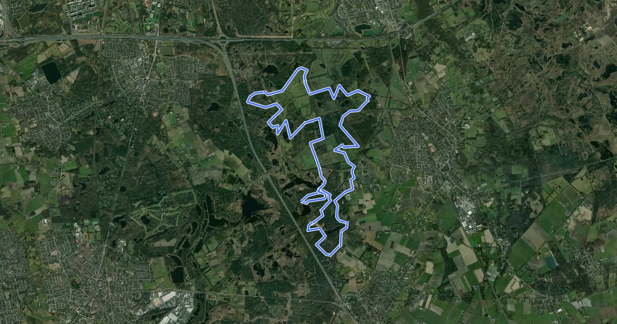 Маршрут MTB-route Groote Heide на спутниковом снимке