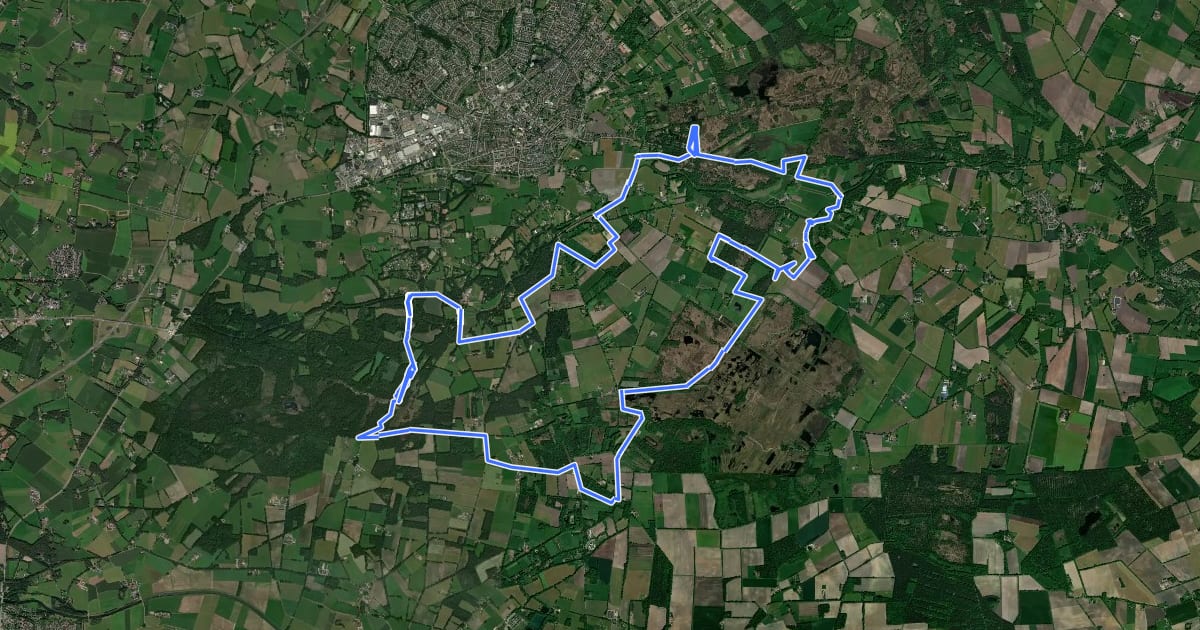Маршрут MTB-route Haaksbergen (Lus 2) на спутниковом снимке