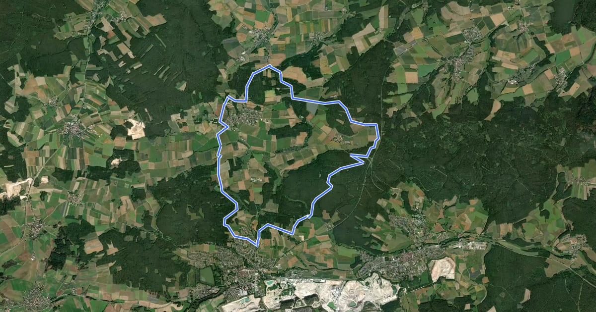 Маршрут mtb-Route Hirschauer Turmweg на спутниковом снимке