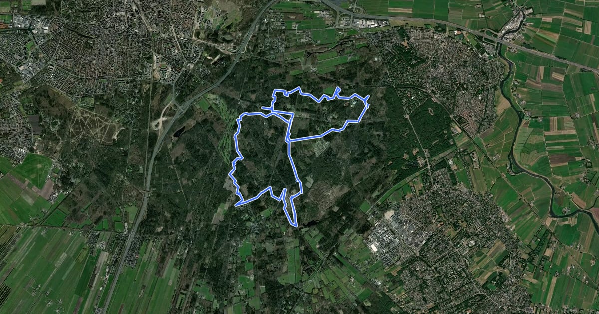 Маршрут MTB-route Hoge Vuursche на спутниковом снимке