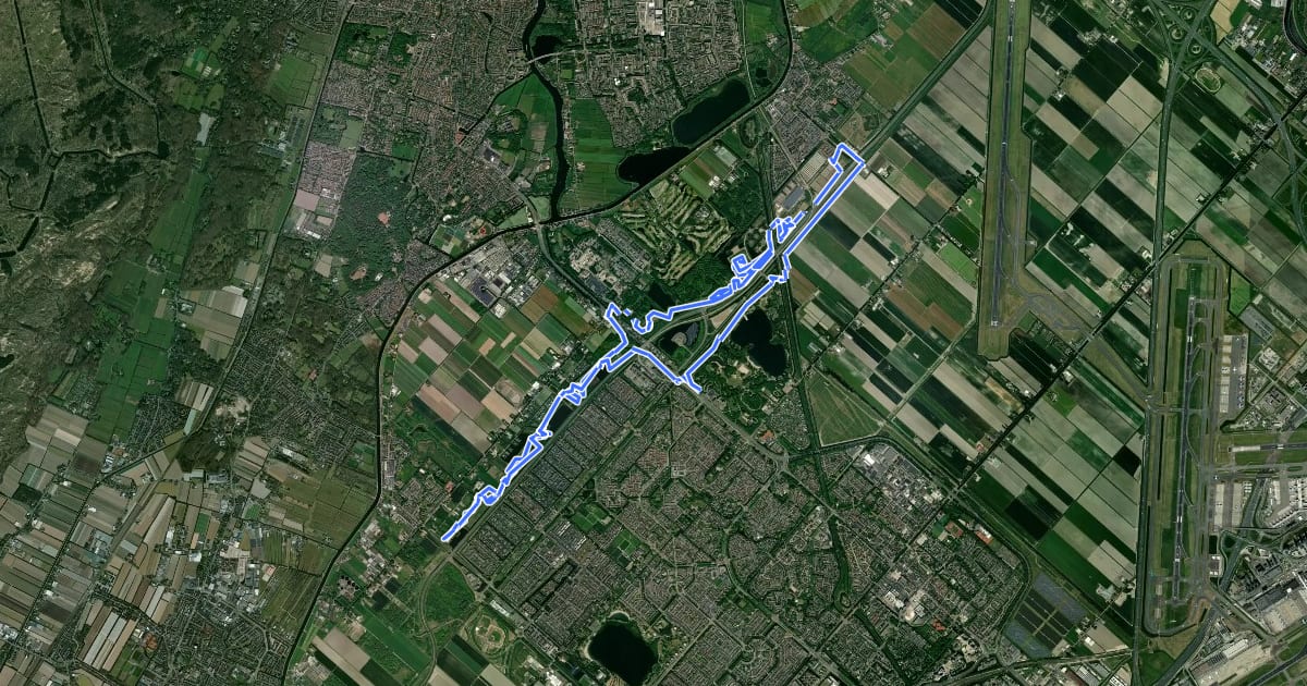 Маршрут MTB Route Hoofddorp на спутниковом снимке