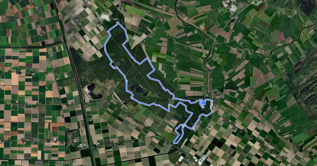 Маршрут MTB Route Kuinre на спутниковом снимке