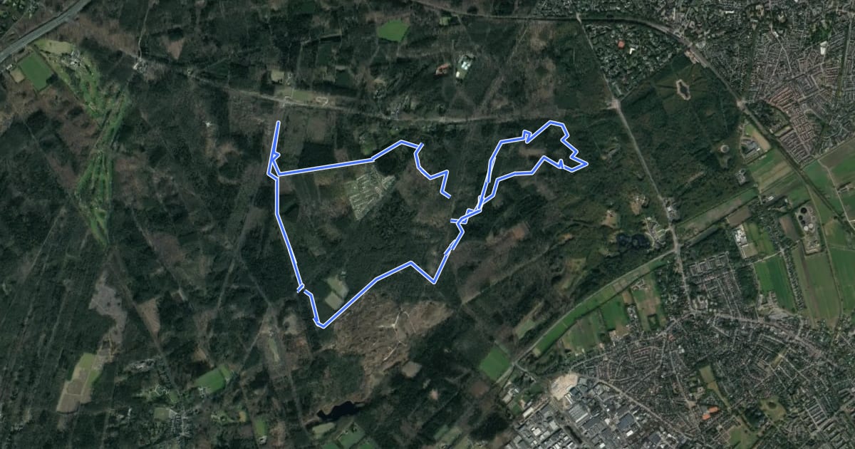 Маршрут MTB-route Lage Vuursche на спутниковом снимке