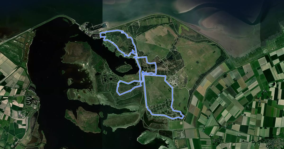 Маршрут MTB Route Lauwersoog на спутниковом снимке