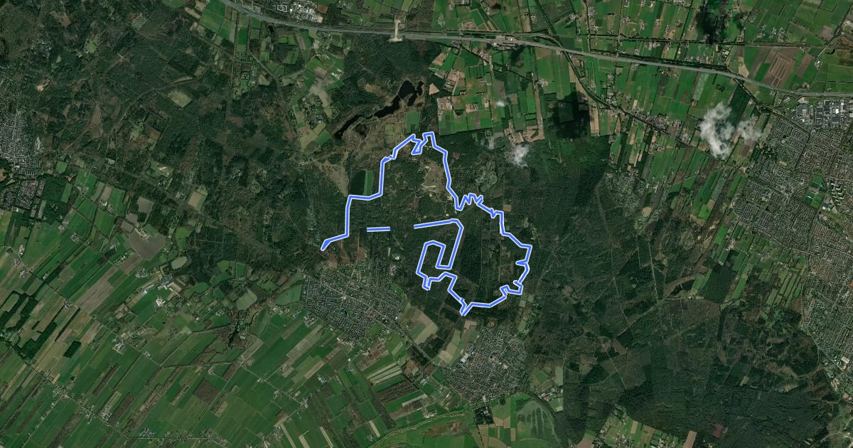 Маршрут MTB-route Leersum на спутниковом снимке