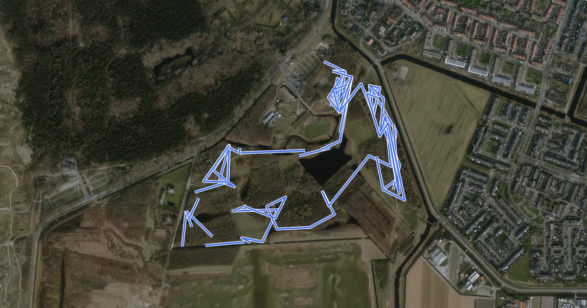 Маршрут MTB route Mariëndal на спутниковом снимке