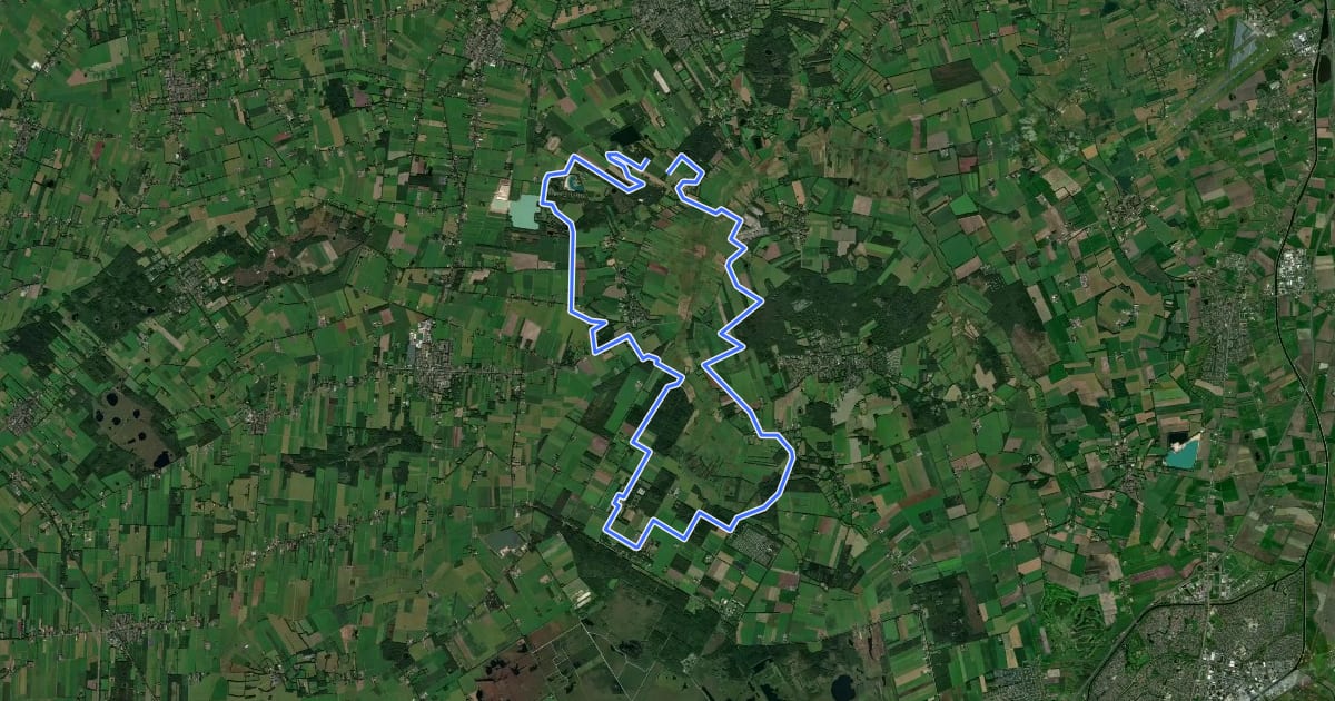 Маршрут MTB Route Noordenveld на спутниковом снимке