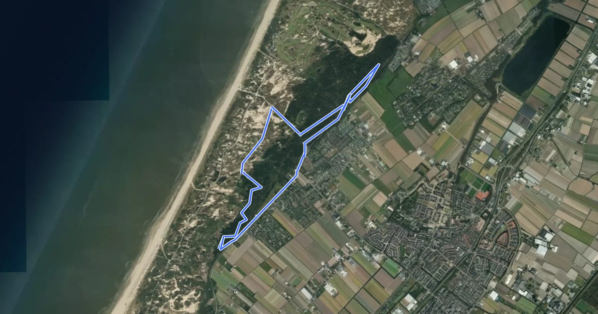 Маршрут MTB-route Noordwijk на спутниковом снимке