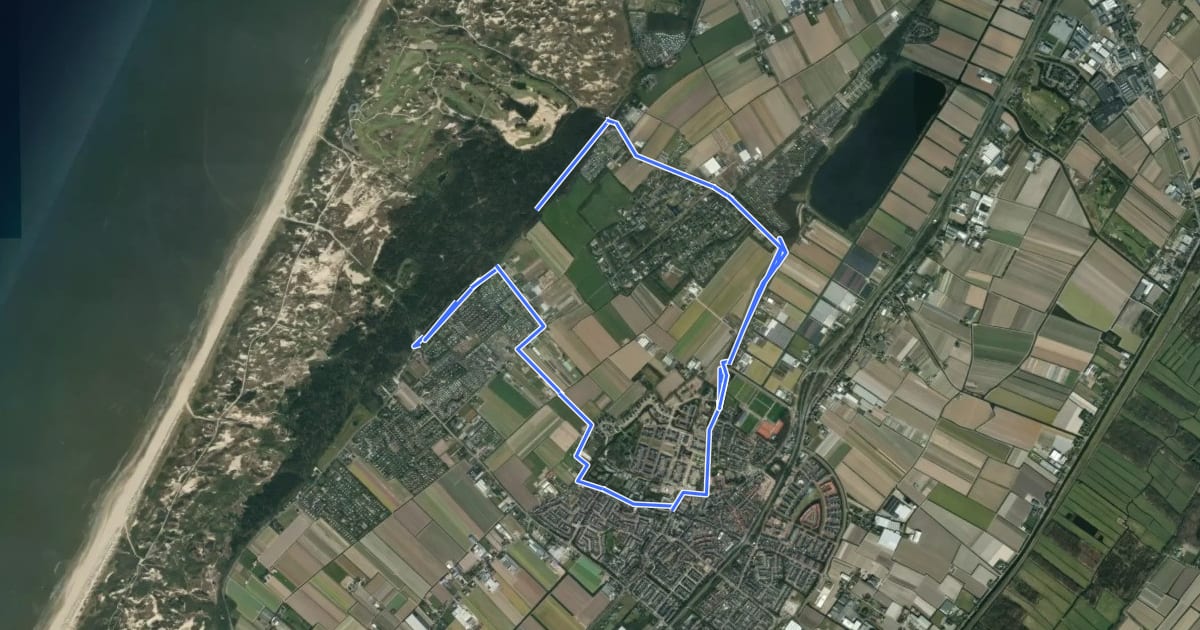 Маршрут MTB-route Noordwijk Boekhorsterweg-Randweg на спутниковом снимке
