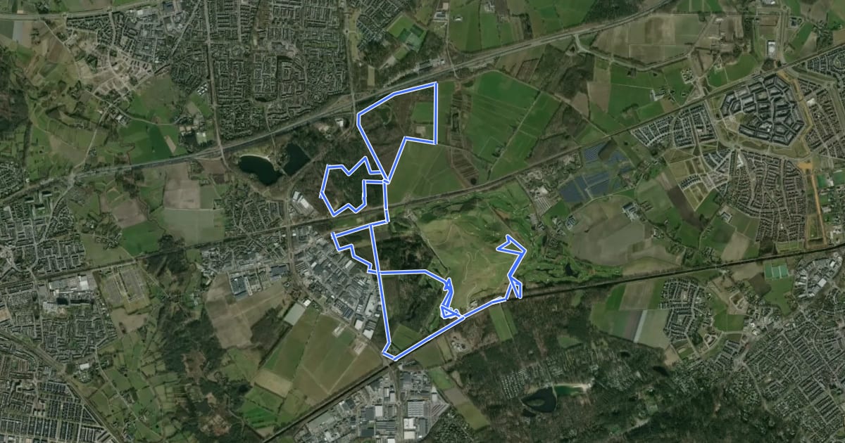 Маршрут MTB-route Nuenen Gulberg на спутниковом снимке