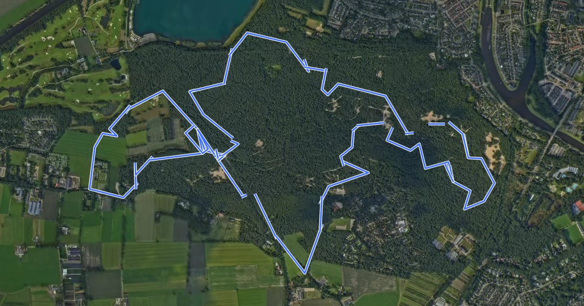 Маршрут MTB Route Oosterhout на спутниковом снимке