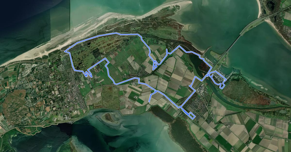 Маршрут MTB Route Ouddorp на спутниковом снимке