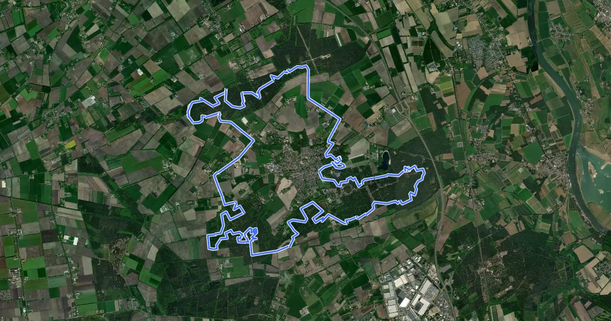 Маршрут MTB-route Overloon на спутниковом снимке