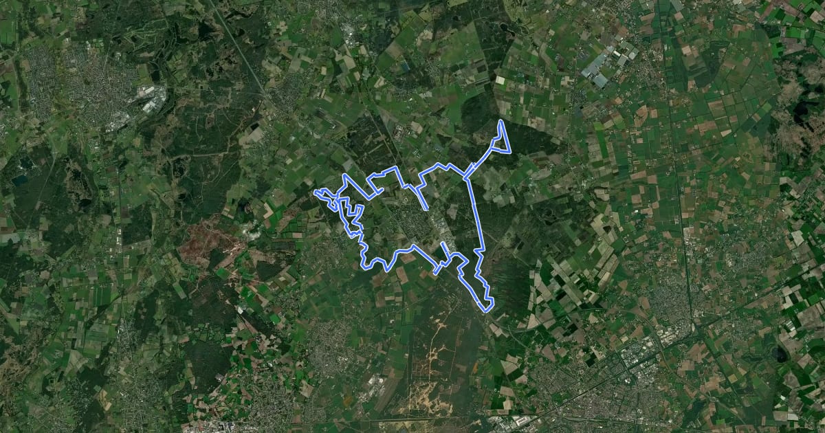 Маршрут MTB-route Pan-Hugten на спутниковом снимке