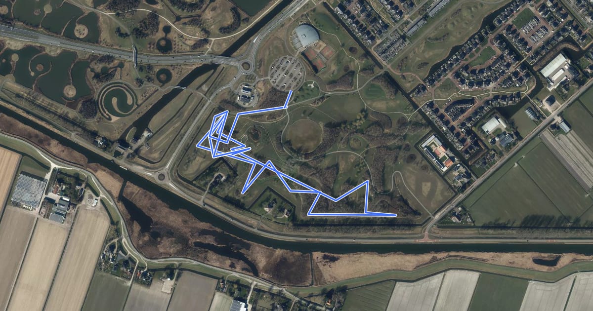Маршрут MTB route Park van Luna на спутниковом снимке