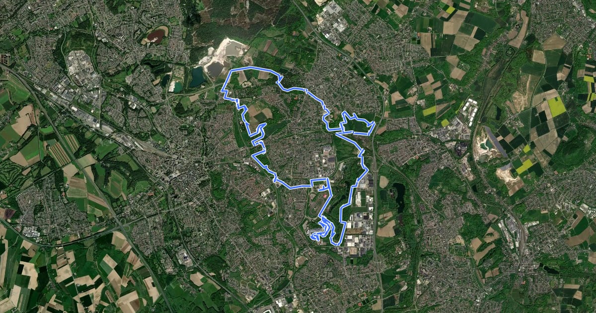 Маршрут MTB-route Parkstad Lus 2 на спутниковом снимке