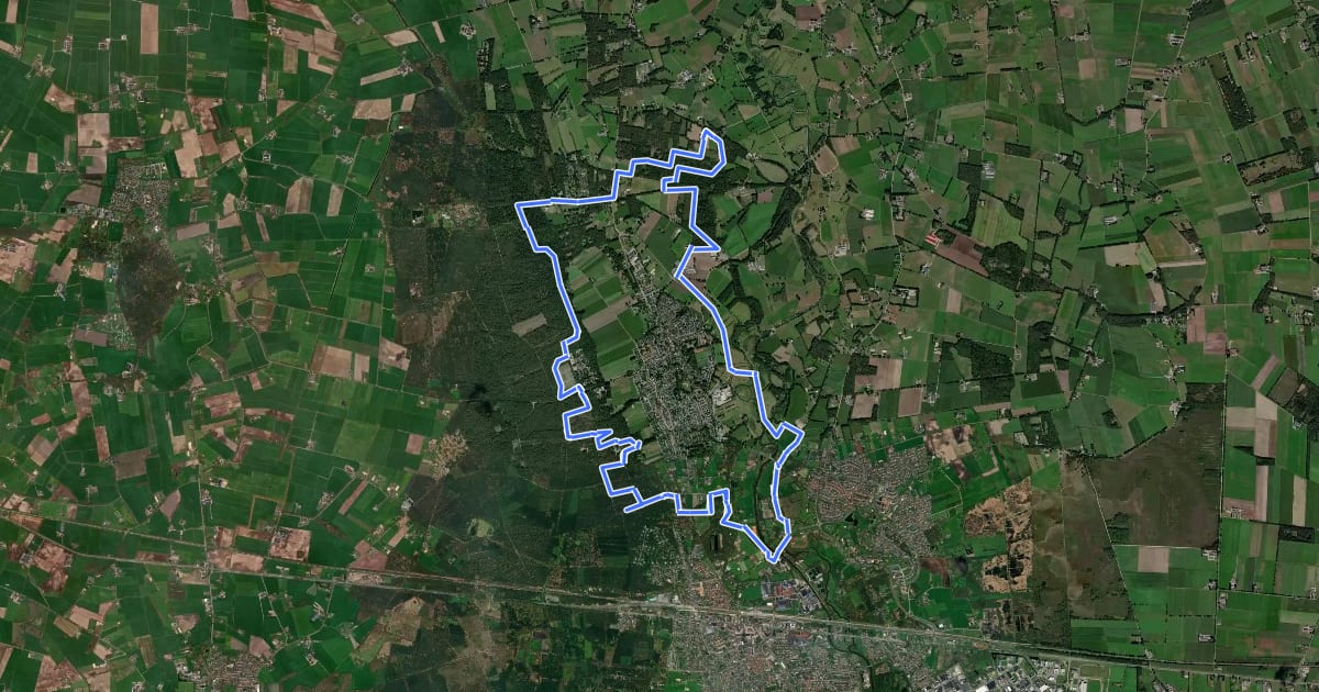 Маршрут MTB-route Reggedal (Nijverdal) на спутниковом снимке