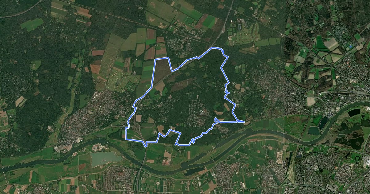 Маршрут MTB-route Renkum на спутниковом снимке