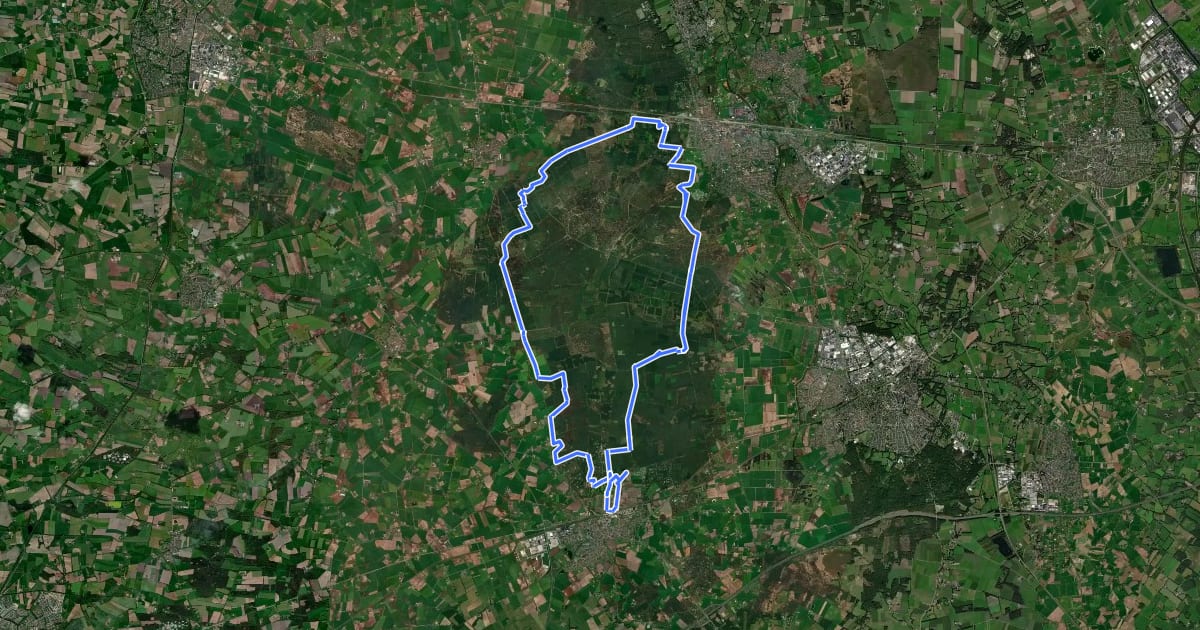 Маршрут MTB-route Sallandse Heuvelrug (Holten) на спутниковом снимке