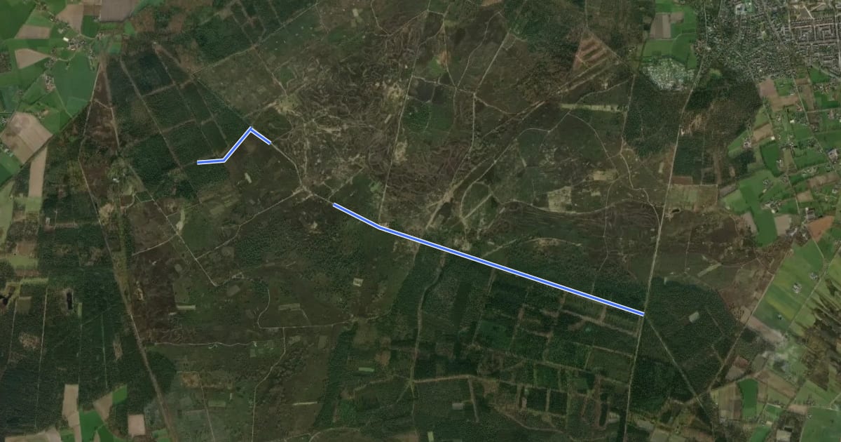 Маршрут MTB-route Sallandse Heuvelrug - verkorting на спутниковом снимке