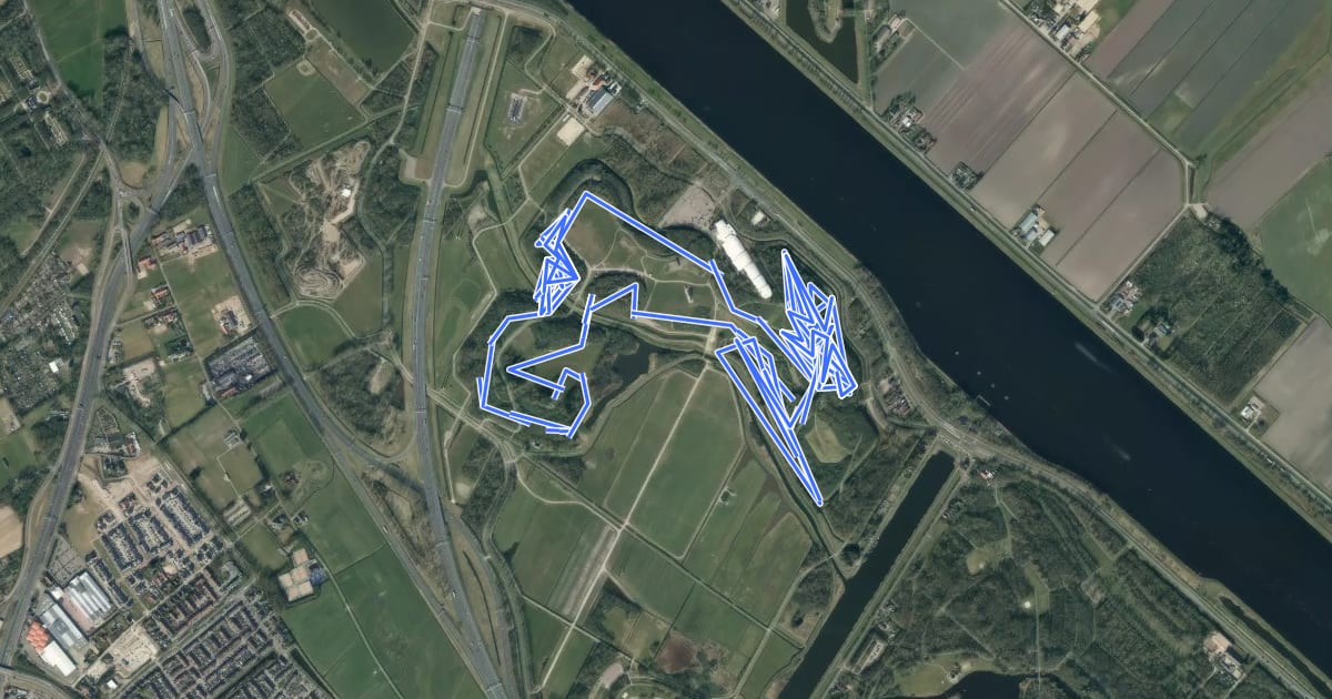 Маршрут MTB-route Spaarnwoude rood на спутниковом снимке