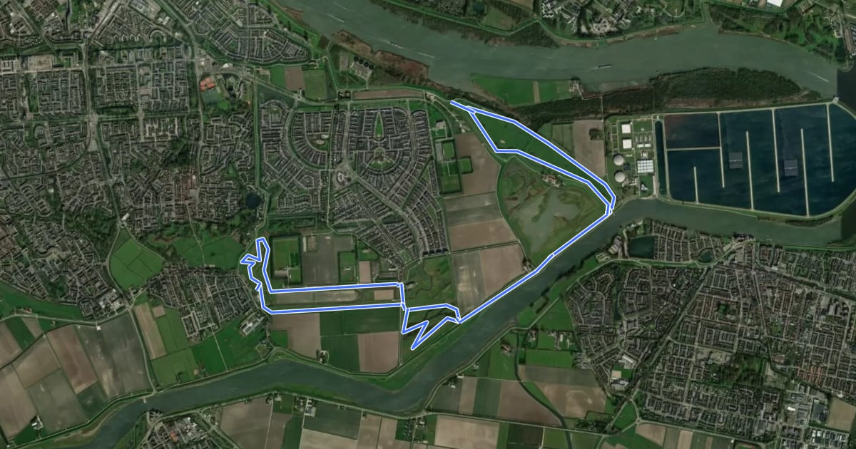 Маршрут MTB-route Spijkenisse на спутниковом снимке