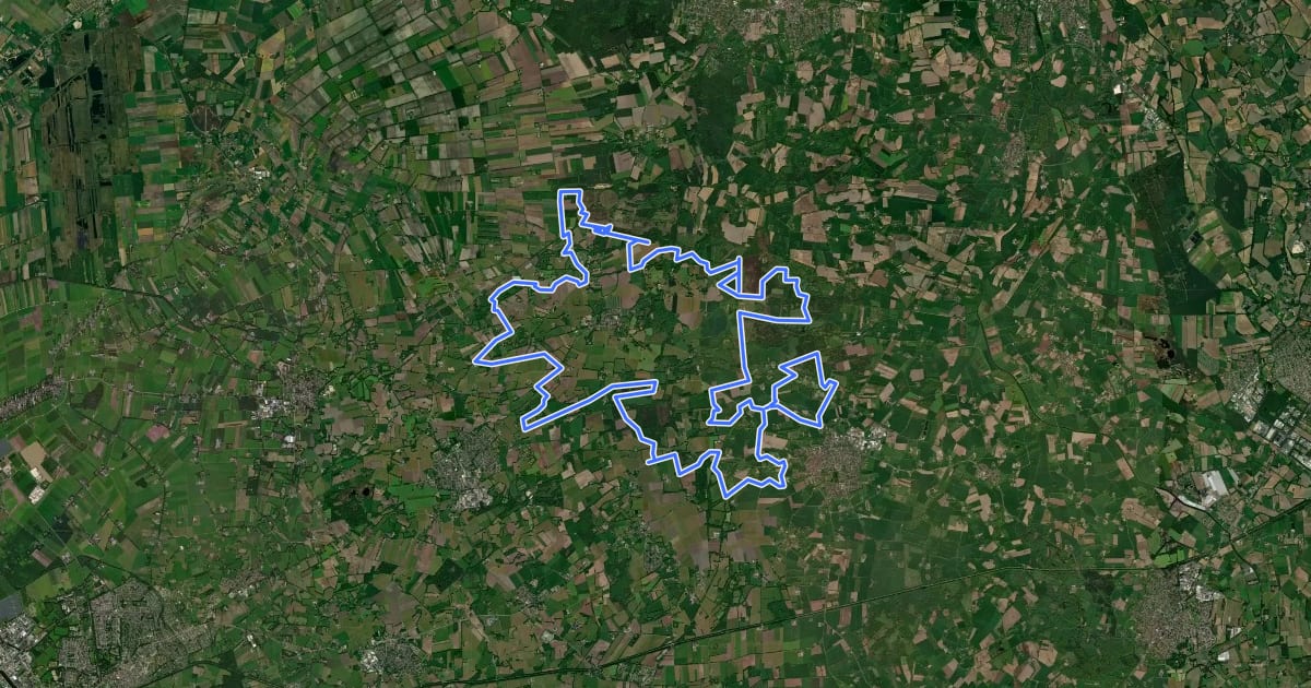 Маршрут MTB-route Springendal на спутниковом снимке