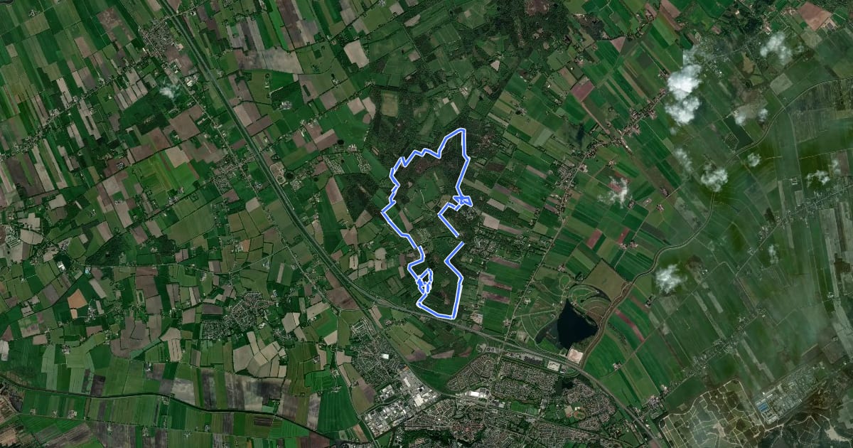 Маршрут MTB route-Steenwijk на спутниковом снимке