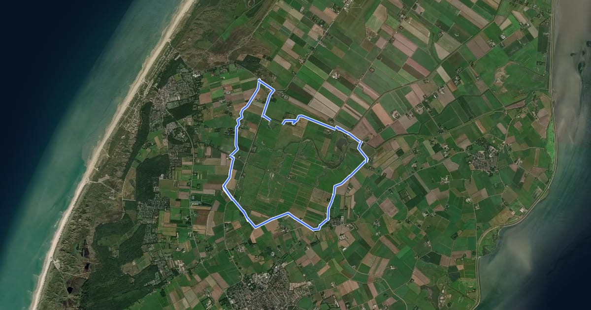 Маршрут MTB Route Texel (De Waal) на спутниковом снимке