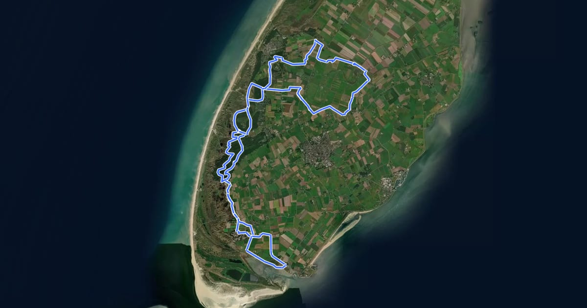 Маршрут MTB-route Texel (Zuid) на спутниковом снимке
