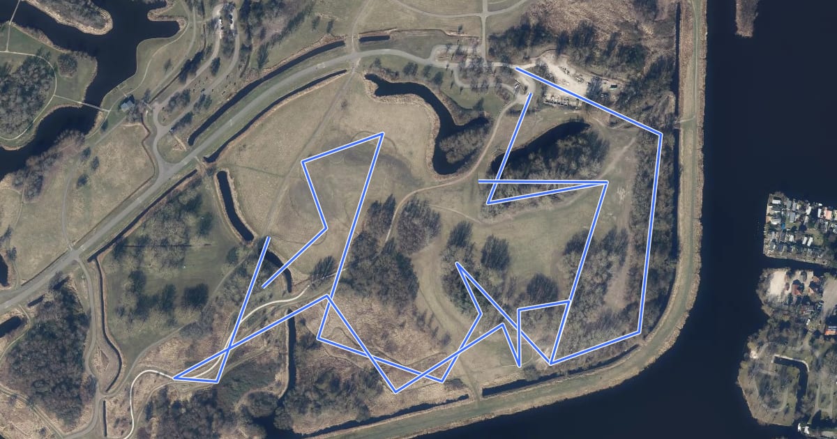 Маршрут MTB-route Twiske Hogelkamp на спутниковом снимке