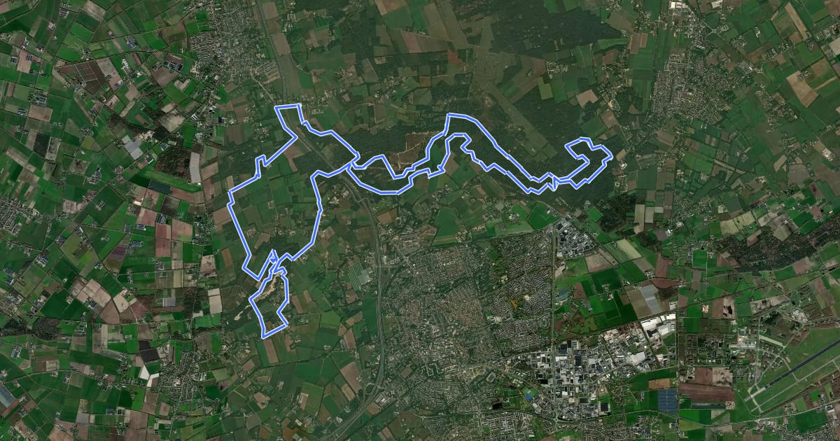 Маршрут MTB route Uden на спутниковом снимке