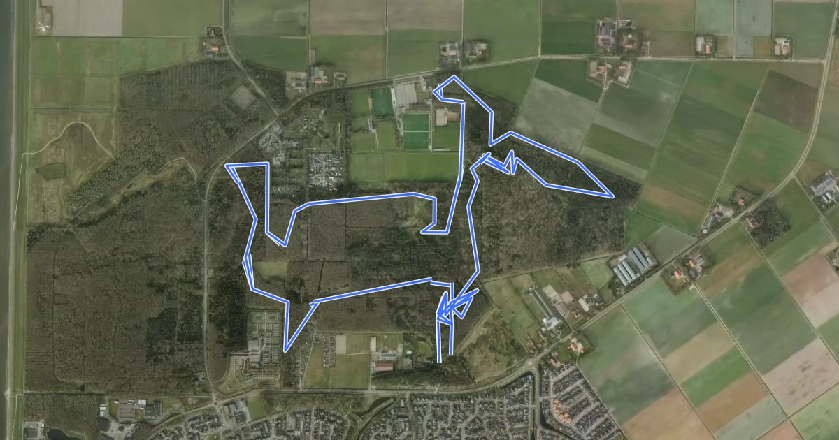 Маршрут MTB route Urk на спутниковом снимке
