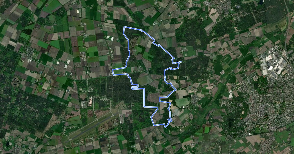 Маршрут MTB-route Venray (rood) на спутниковом снимке
