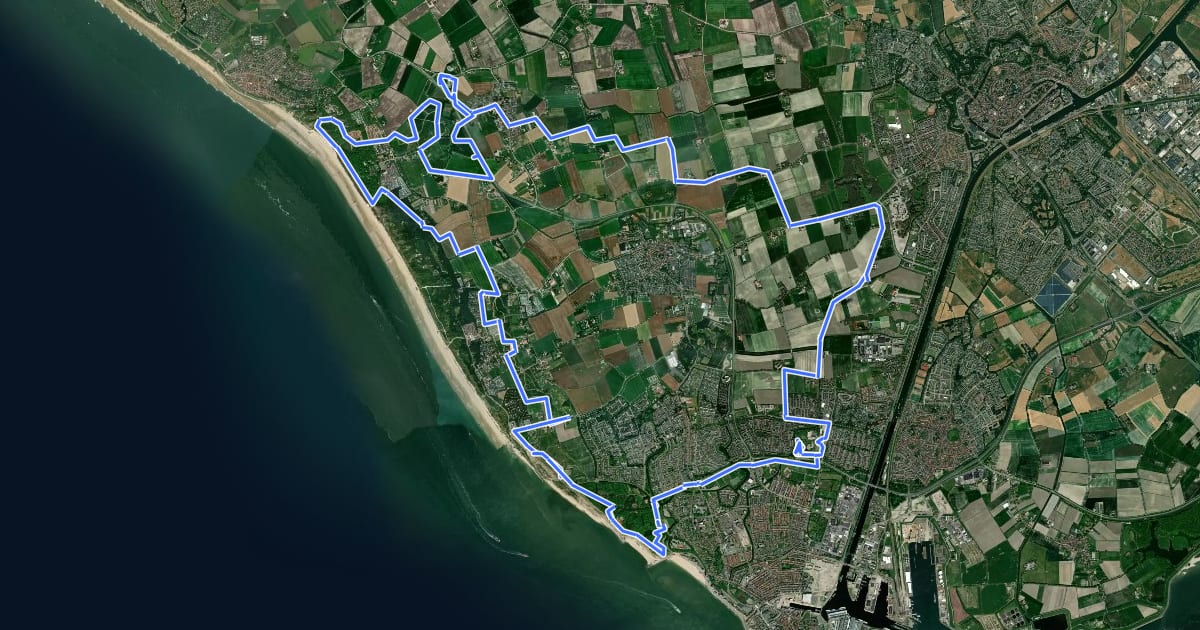 Маршрут MTB route Vlissingen на спутниковом снимке