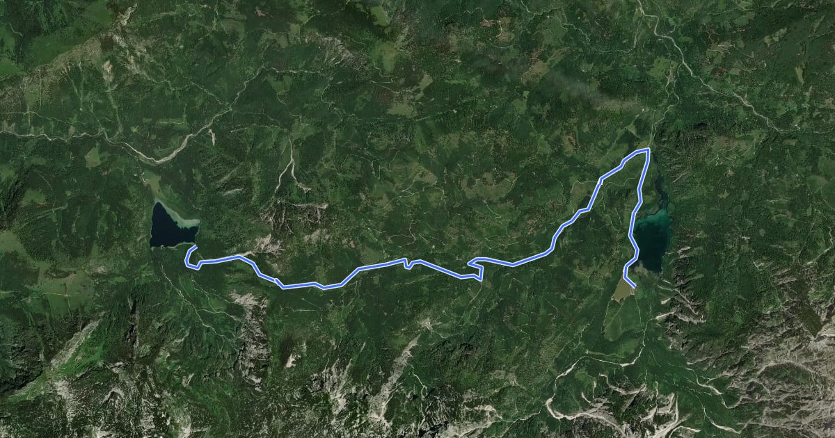 Маршрут MTB Route vom Almsee zum Offensee на спутниковом снимке
