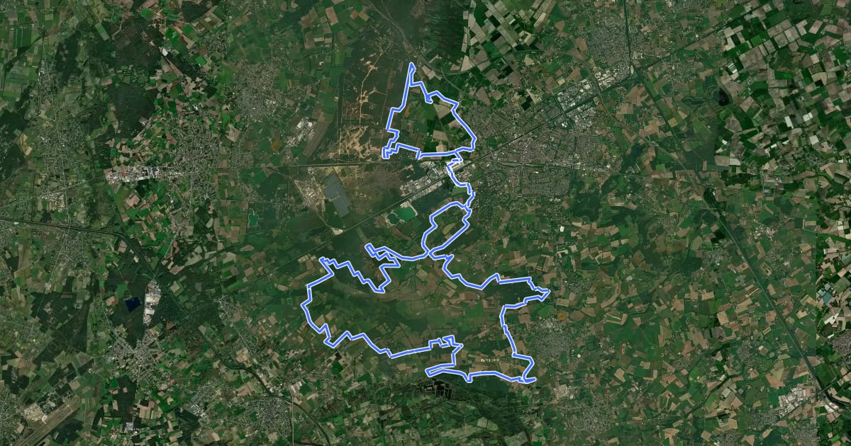 Маршрут MTB-route Weert на спутниковом снимке