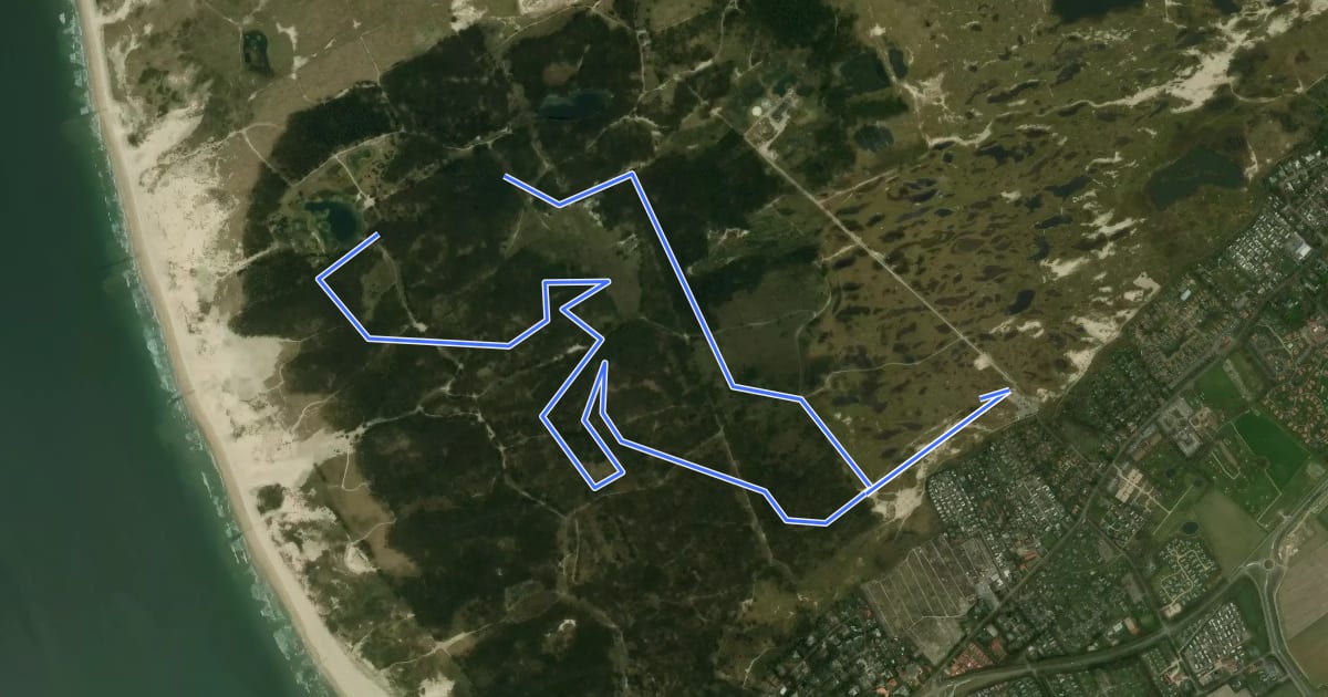 Маршрут MTB-Route Westerschouwen на спутниковом снимке