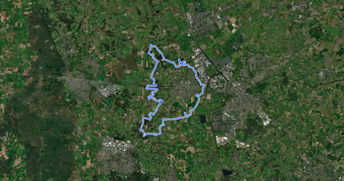 Маршрут MTB-route Wierden на спутниковом снимке