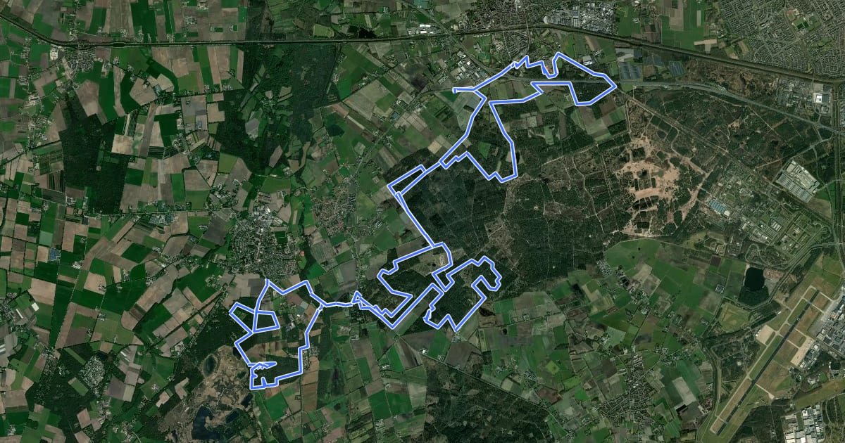 Маршрут MTB-route Witte Bergen / Oirschot на спутниковом снимке