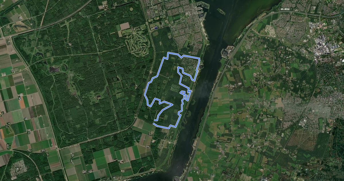 Маршрут MTB-route Zeewolde Kort на спутниковом снимке