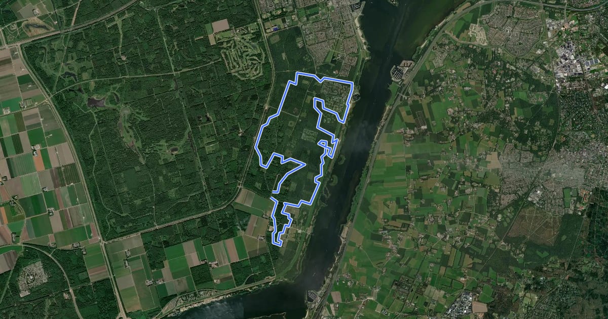 Маршрут MTB-route Zeewolde Lang на спутниковом снимке