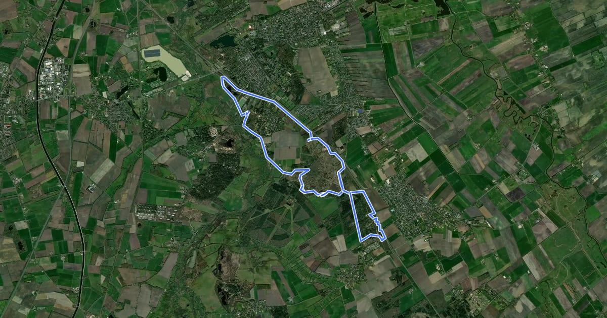 Маршрут MTB-route Zuidlaren (Drentsche Aa noord) на спутниковом снимке