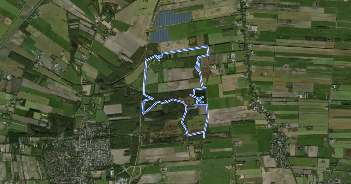 Маршрут MTB-route Zuidwolde (oost) на спутниковом снимке