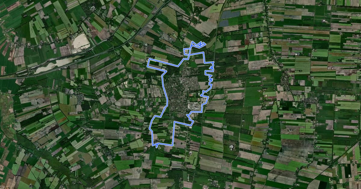 Маршрут MTB-route Zuidwolde (west) на спутниковом снимке