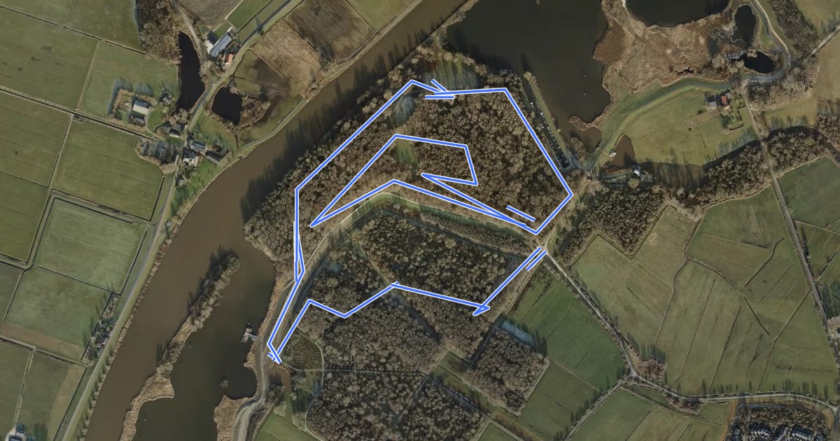 Маршрут MTB-route Zwolle на спутниковом снимке