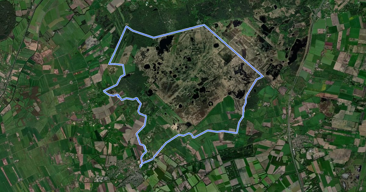 Маршрут MTB Ruinen (Dwingelderveld) (Gravel) на спутниковом снимке